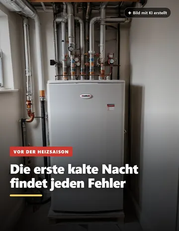 Beitrag „Die erste kalte Nacht findet jeden Fehler“: Heizgerät mit Rohrleitungen in einem Hauswirtschaftsraum