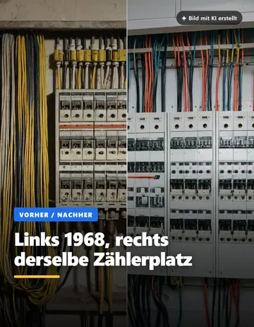 Beitrag „Links 1968, rechts derselbe Zählerplatz“: alte und neue Verteilung nebeneinander