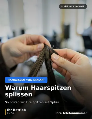 Beitrag „Warum Haarspitzen splissen“ als Muster: Hände halten eine Haarsträhne und prüfen die Spitzen auf Spliss.