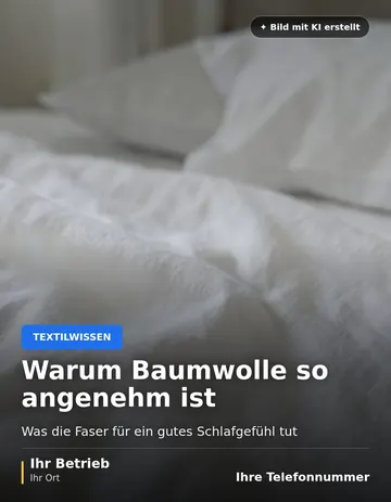 Beitrag „Warum Baumwolle so angenehm ist“ als Muster: Nahaufnahme weißer Bettwäsche aus Baumwolle mit feiner Webstruktur, dahinter ein Kissen.