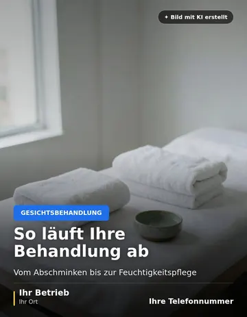 Beitrag „So läuft Ihre Behandlung ab“ als Muster: Behandlungsliege mit gefalteten weißen Handtüchern und einer kleinen Keramikschale mit Wasser im weichen Tageslicht.